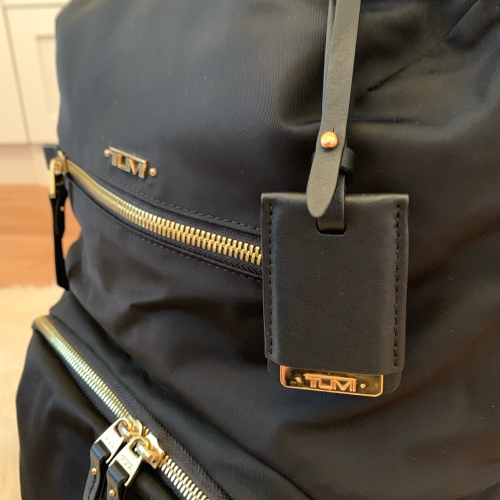 Black Tumi Voyageur Hagen Backpack w/Gold Hardware - Picture 5 of 5